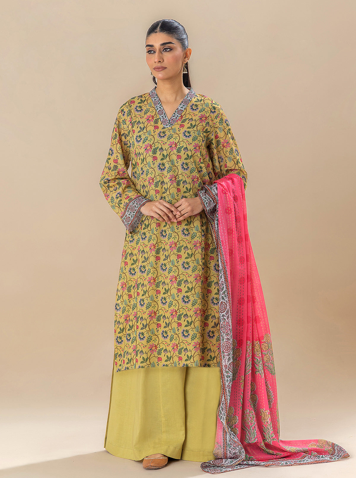 2 PIECE PRINTED LAWN SUIT-MELLOW YELLOW BT-MORBAGH SU_24   