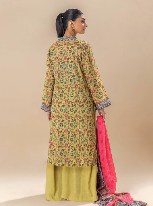 2 PIECE PRINTED LAWN SUIT-MELLOW YELLOW BT-MORBAGH SU_24   