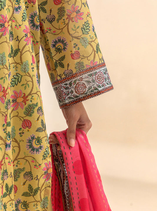 2 PIECE PRINTED LAWN SUIT-MELLOW YELLOW BT-MORBAGH SU_24   