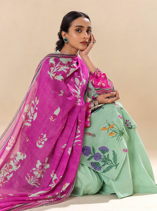 2 PIECE PRINTED LAWN SUIT-MUGHAL ACCENTS BT-MORBAGH SU_24   