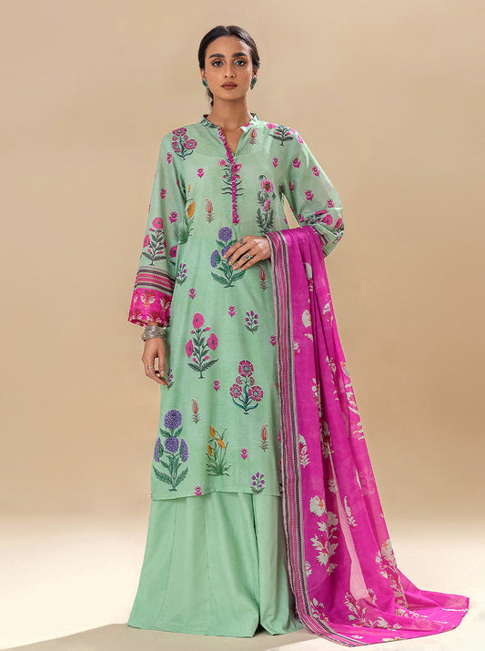 2 PIECE PRINTED LAWN SUIT-MUGHAL ACCENTS BT-MORBAGH SU_24   