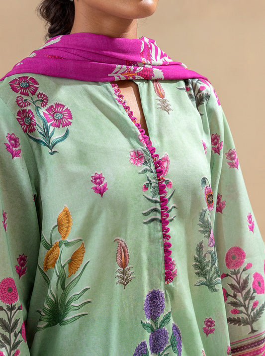 2 PIECE PRINTED LAWN SUIT-MUGHAL ACCENTS BT-MORBAGH SU_24   