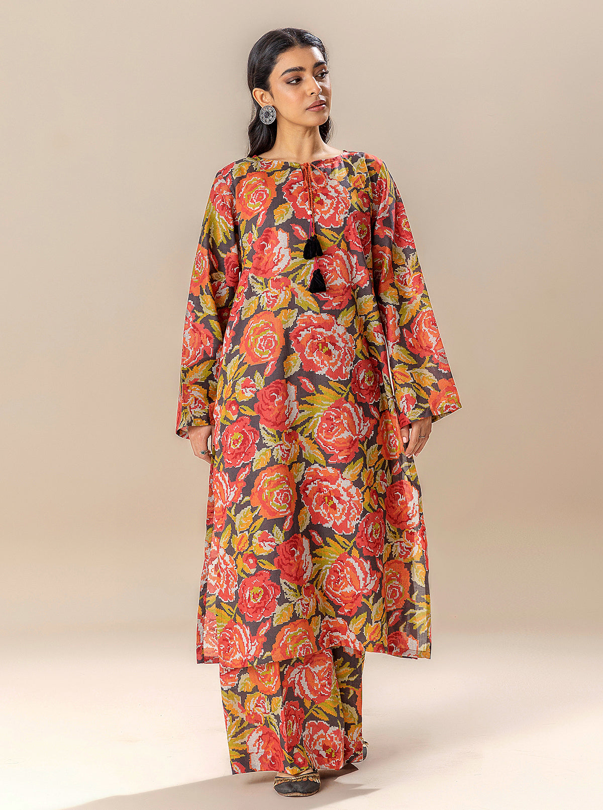 2 PIECE PRINTED LAWN SUIT-CHARMING RUSH BT-MORBAGH SU_24   