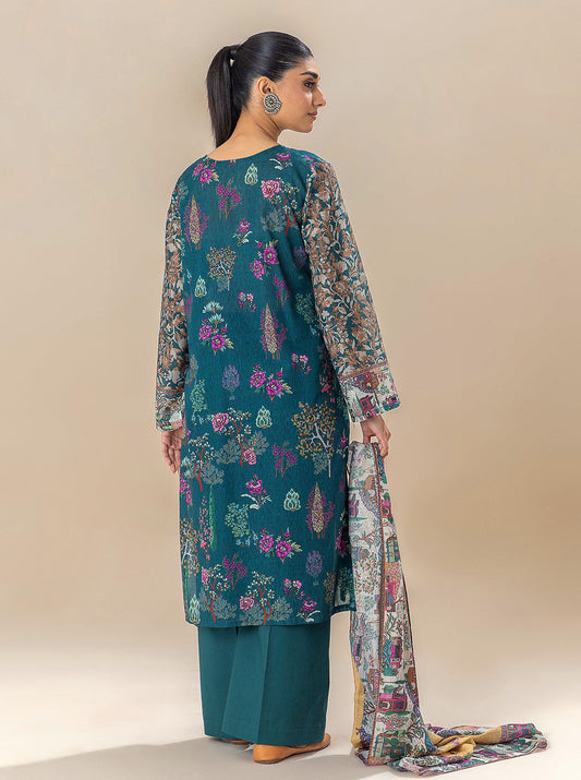 3 PIECE PRINTED LAWN SUIT-SERENITY GREENS MORBAGH SU_24   