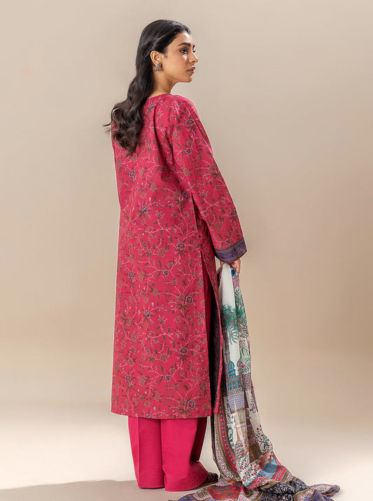 3 PIECE PRINTED LAWN SUIT-BAKED APPLE BT-MORBAGH SU_24   