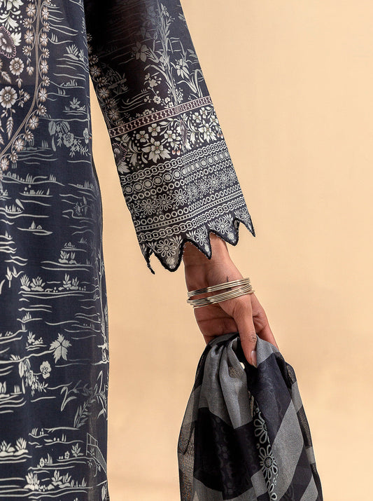 3 PIECE PRINTED LAWN SUIT-EBONY STREAMS BT-MORBAGH SU_24   