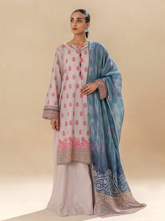 3 PIECE PRINTED LAWN SUIT-PASSION PINK BT-MORBAGH SU_24   