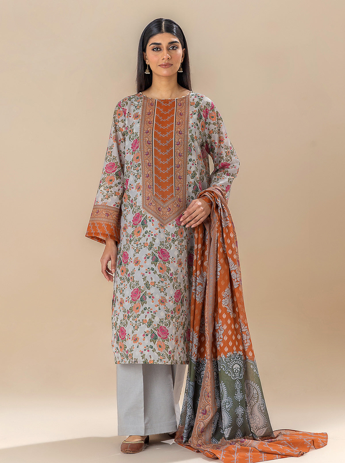 3 PIECE PRINTED LAWN SUIT-EVE GARDEN BT-MORBAGH SU_24   