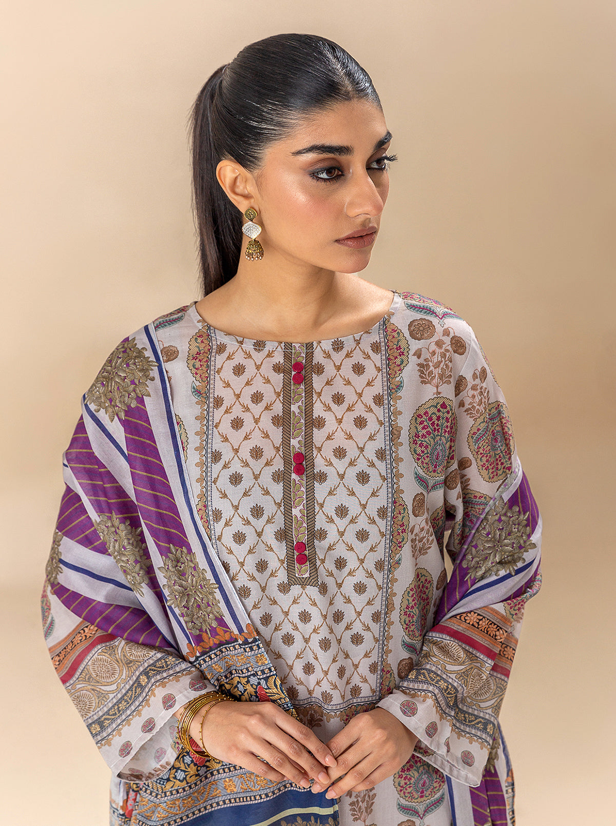 3 PIECE PRINTED LAWN SUIT-MUGHAL MELODY BT-MORBAGH SU_24   