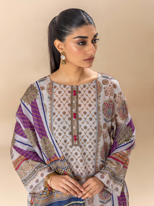 3 PIECE PRINTED LAWN SUIT-MUGHAL MELODY BT-MORBAGH SU_24   
