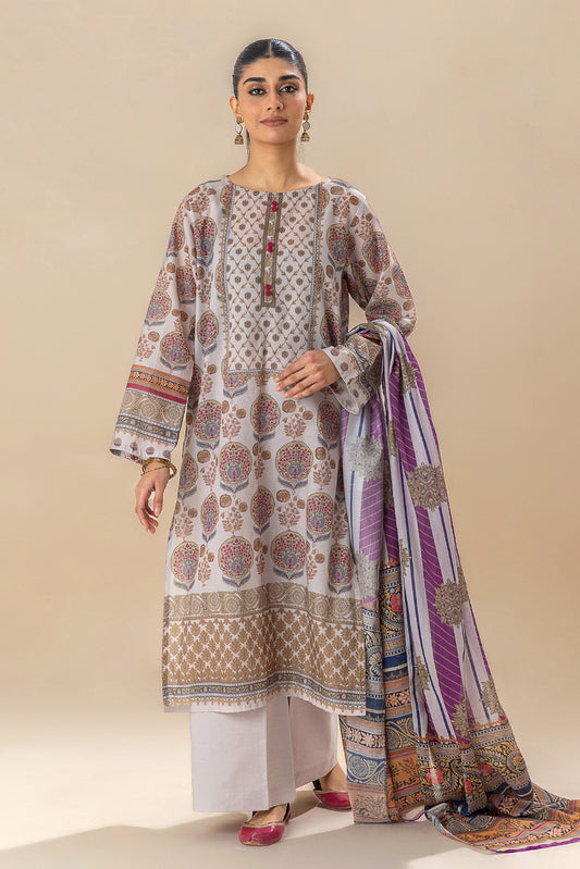 3 PIECE PRINTED LAWN SUIT-MUGHAL MELODY (UNSTITCHED)