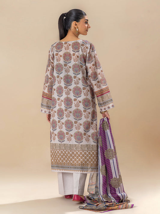 3 PIECE PRINTED LAWN SUIT-MUGHAL MELODY BT-MORBAGH SU_24   