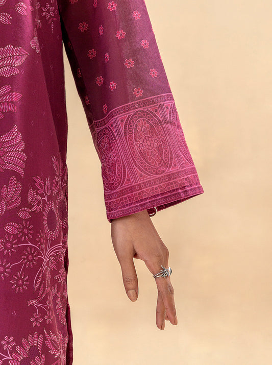 3 PIECE PRINTED LAWN SUIT-MULBERRY VOGUE (UNSTITCHED)