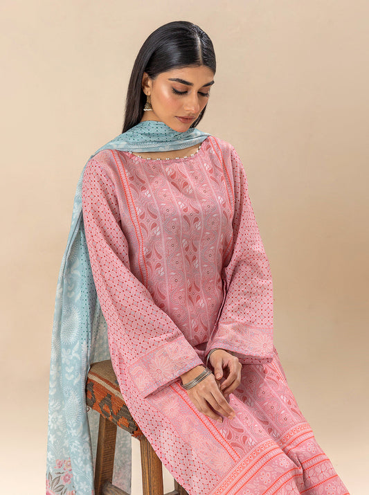 3 PIECE PRINTED LAWN SUIT-SERENE NEEDLE MORBAGH SU_24   
