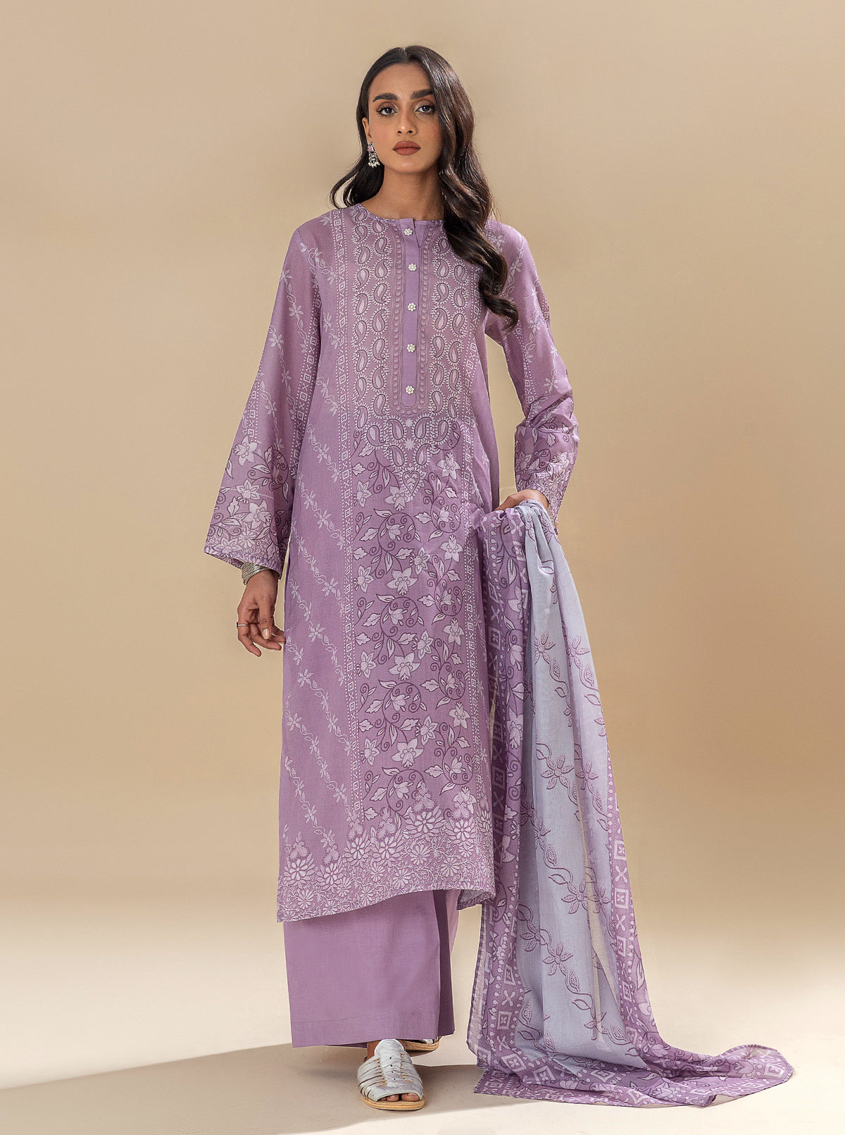 3 PIECE PRINTED LAWN SUIT-EVENING ROSE BT-MORBAGH SU_24   