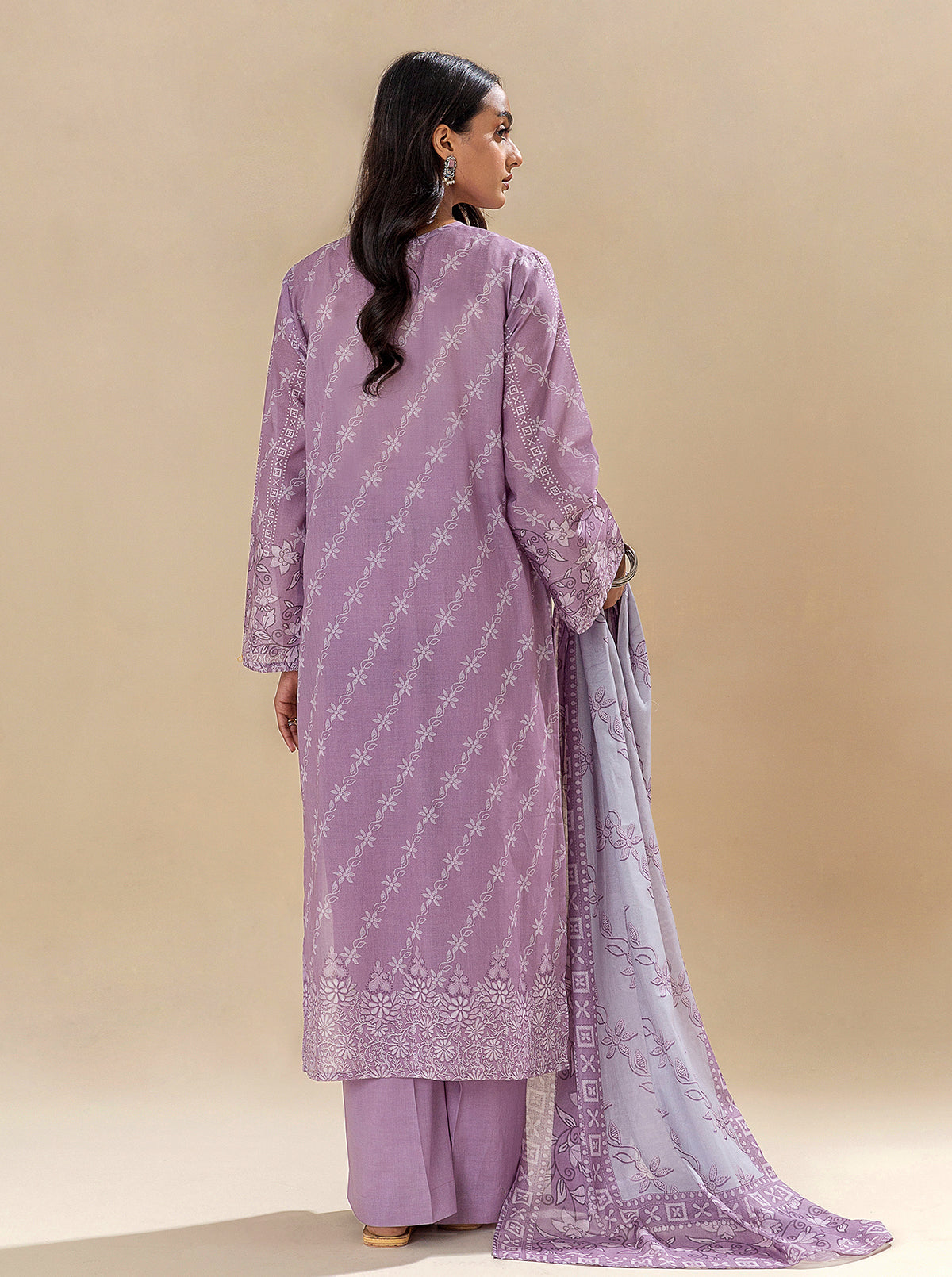 3 PIECE PRINTED LAWN SUIT-EVENING ROSE BT-MORBAGH SU_24   