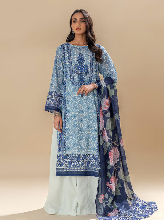 3 PIECE PRINTED LAWN SUIT-INTRICATE MELODY BT-MORBAGH SU_24   
