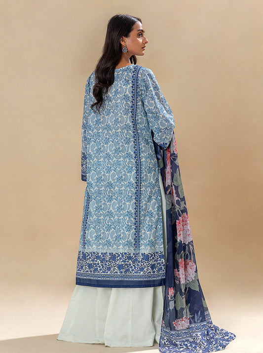 3 PIECE PRINTED LAWN SUIT-INTRICATE MELODY BT-MORBAGH SU_24   