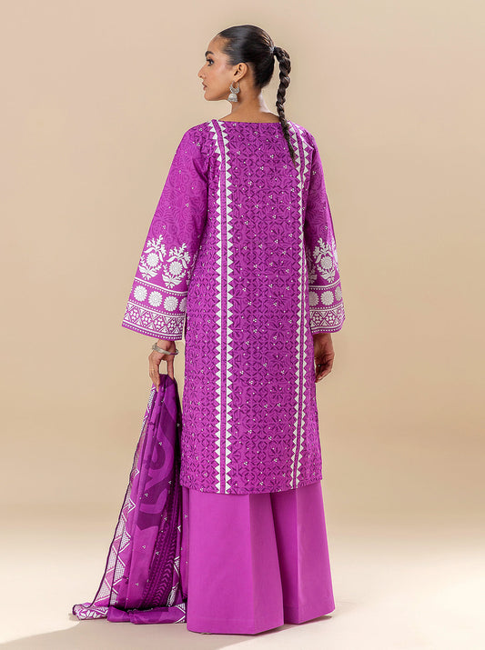 3 PIECE EMBROIDERED LAWN SUIT-CACTUS FLOWER BT-MORBAGH SU_24   