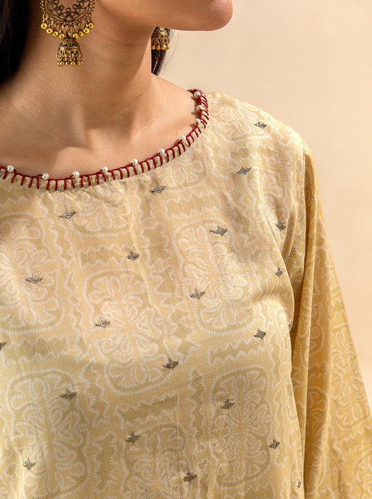3 PIECE EMBROIDERED LAWN SUIT-OCHRE VOOM BT-MORBAGH SU_24   