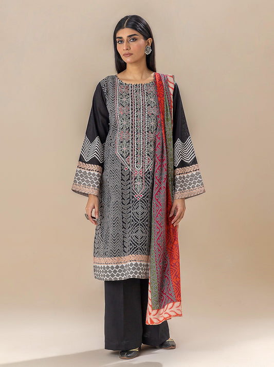 3 PIECE EMBROIDERED LAWN SUIT-EBONY BLISS BT-MORBAGH SU_24   