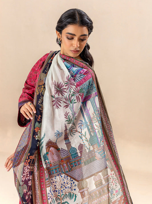 3 PIECE PRINTED LAWN SUIT-BAKED APPLE BT-MORBAGH SU_24   