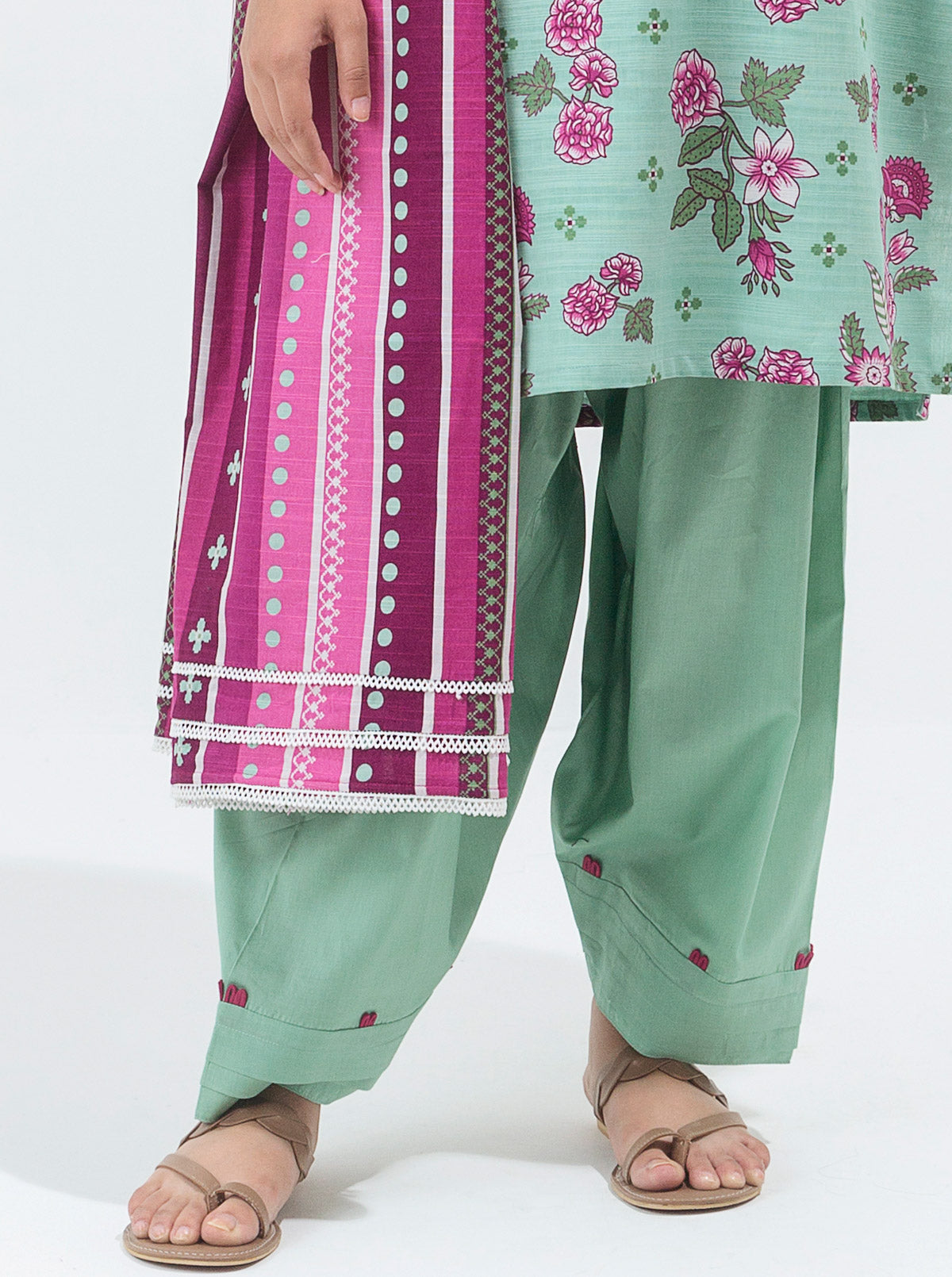 3 PIECE - PRINTED KHADDAR SUIT - INFINITE GARDENIA MORBAGH WN_21   