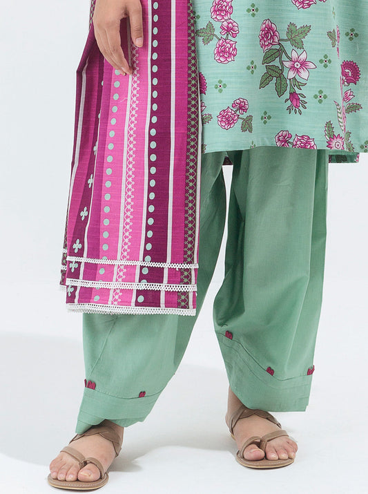 3 PIECE - PRINTED KHADDAR SUIT - INFINITE GARDENIA MORBAGH WN_21   