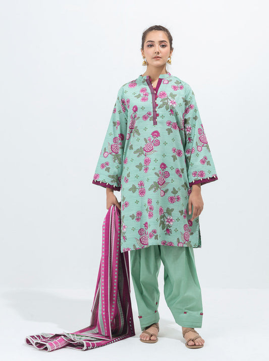 3 PIECE - PRINTED KHADDAR SUIT - INFINITE GARDENIA MORBAGH WN_21   