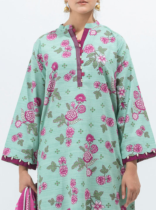 3 PIECE - PRINTED KHADDAR SUIT - INFINITE GARDENIA MORBAGH WN_21   