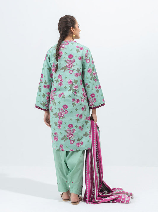 3 PIECE - PRINTED KHADDAR SUIT - INFINITE GARDENIA MORBAGH WN_21   