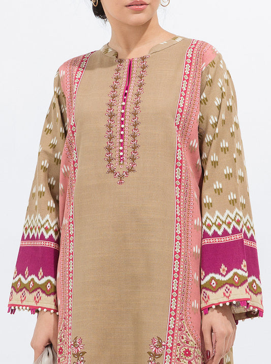 3 PIECE - PRINTED KHADDAR SUIT - DELICATE VINTAGE MORBAGH WN_21   