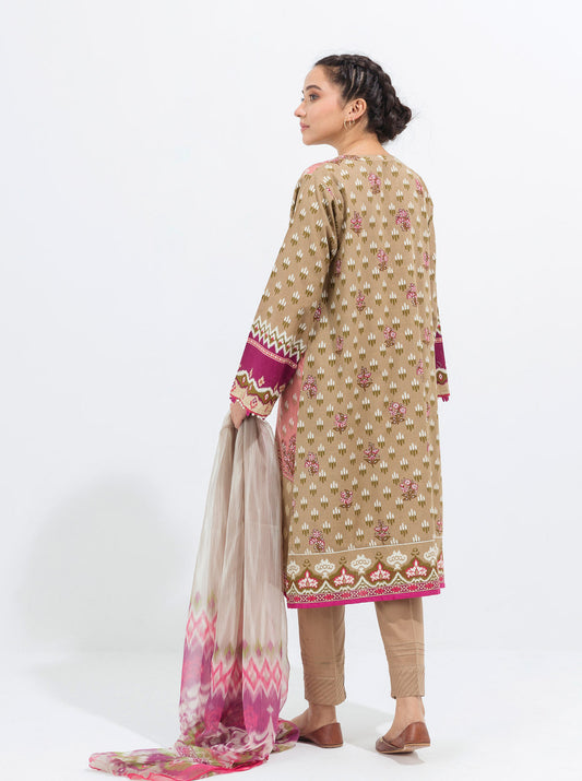 3 PIECE - PRINTED KHADDAR SUIT - DELICATE VINTAGE MORBAGH WN_21   