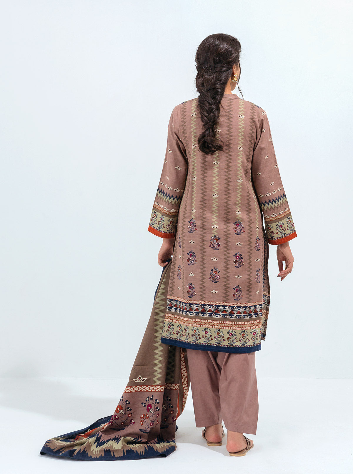 3 PIECE - PRINTED KHADDAR SUIT - ROSEY MISTY MORBAGH WN_21   