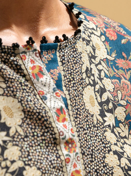 1 PIECE - PRINTED KHADDAR SHIRT - SYLVAN MORBAGH WN_22   