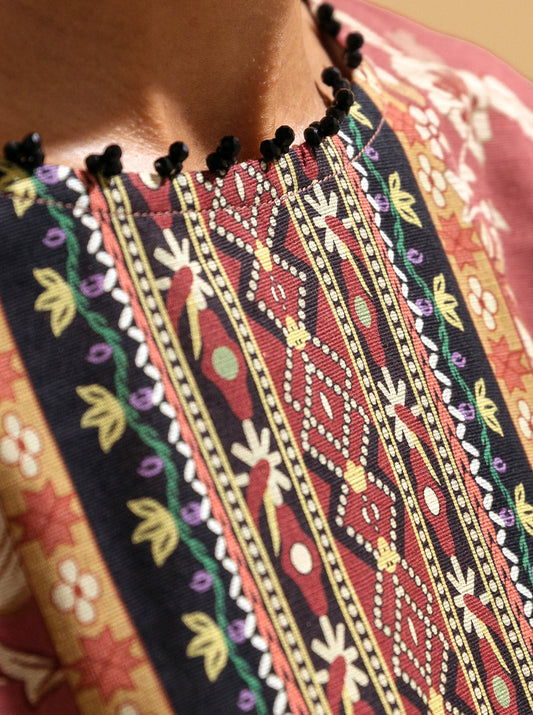 1 PIECE - PRINTED KHADDAR SHIRT - EBONY GARDEN MORBAGH WN_22   