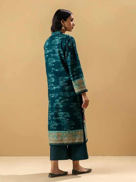 2 PIECE - PRINTED KHADDAR SUIT - EXOTIC EVERGREEN MORBAGH WN_22   