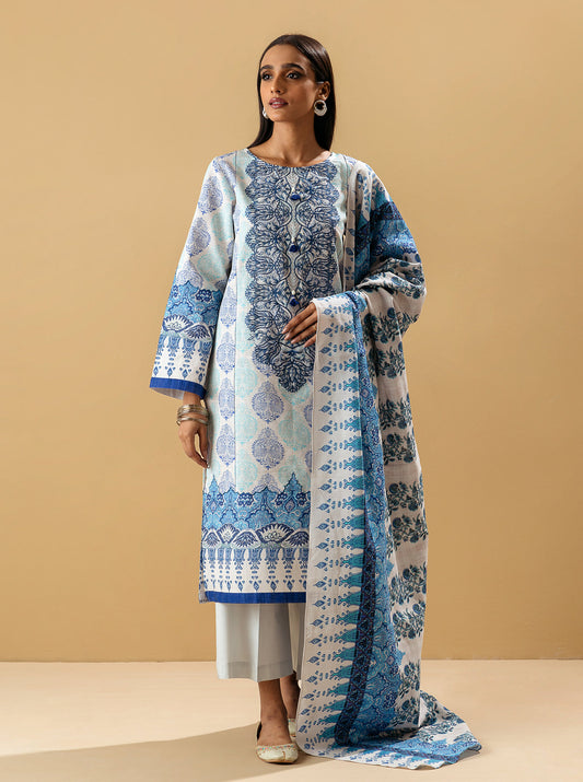 3 PIECE - EMBROIDERED KHADDAR SUIT - EARTHY  TOILE MORBAGH WN_22   
