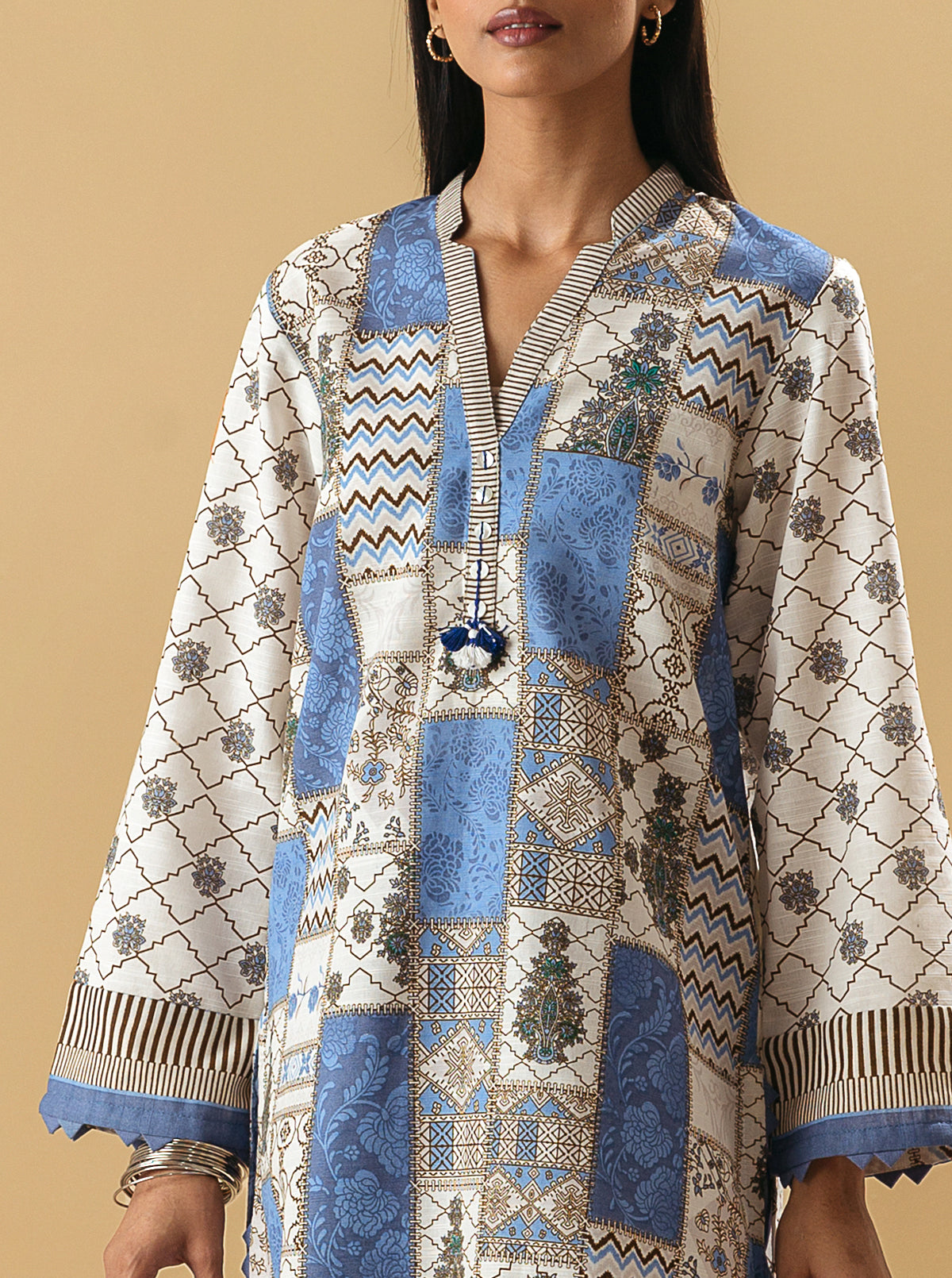 3 PIECE - PRINTED KHADDAR SUIT - PEARLED IVORY MORBAGH WN_22   