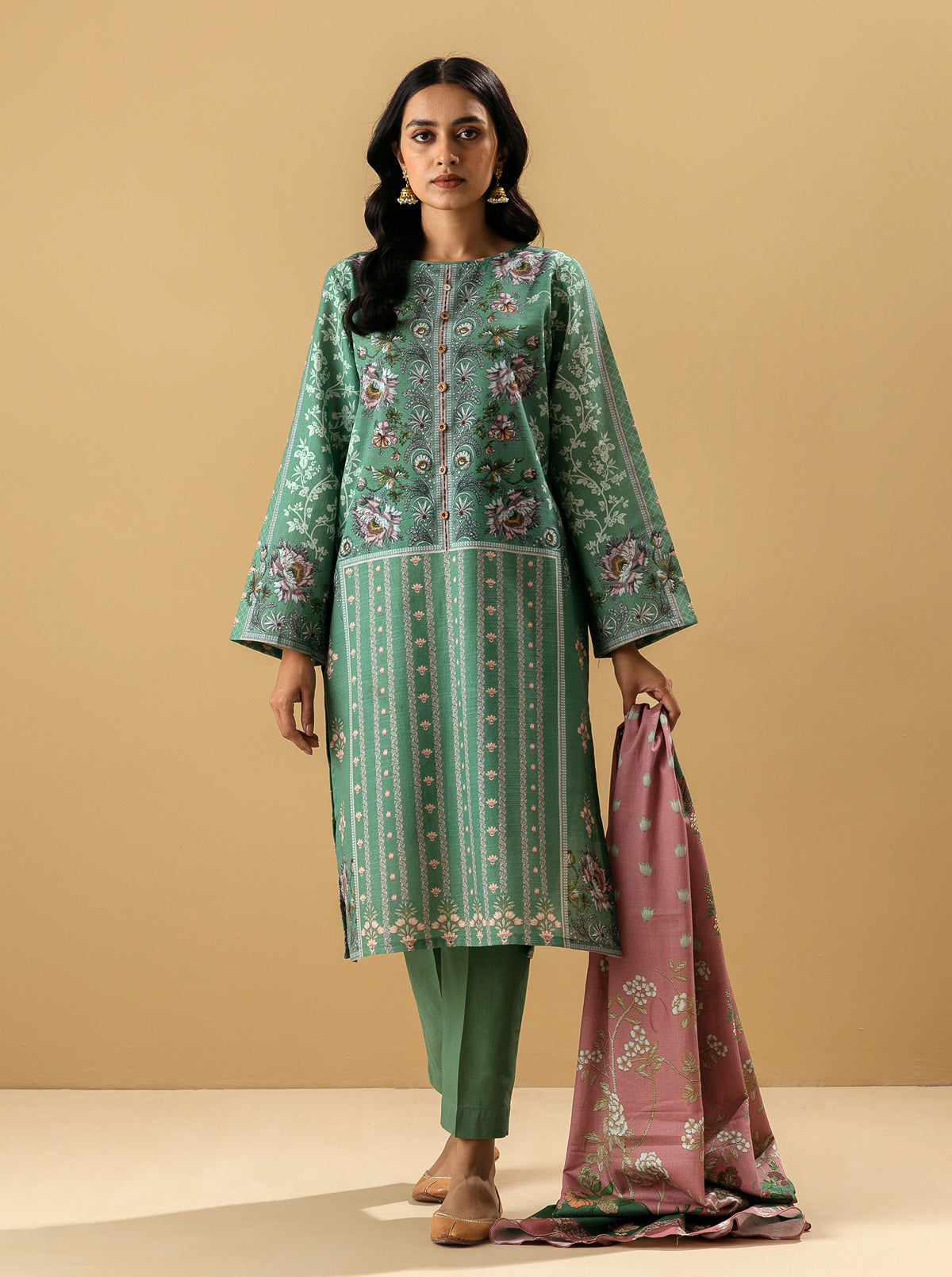3 PIECE - PRINTED KHADDAR SUIT - SERENE PROMISE MORBAGH WN_22   