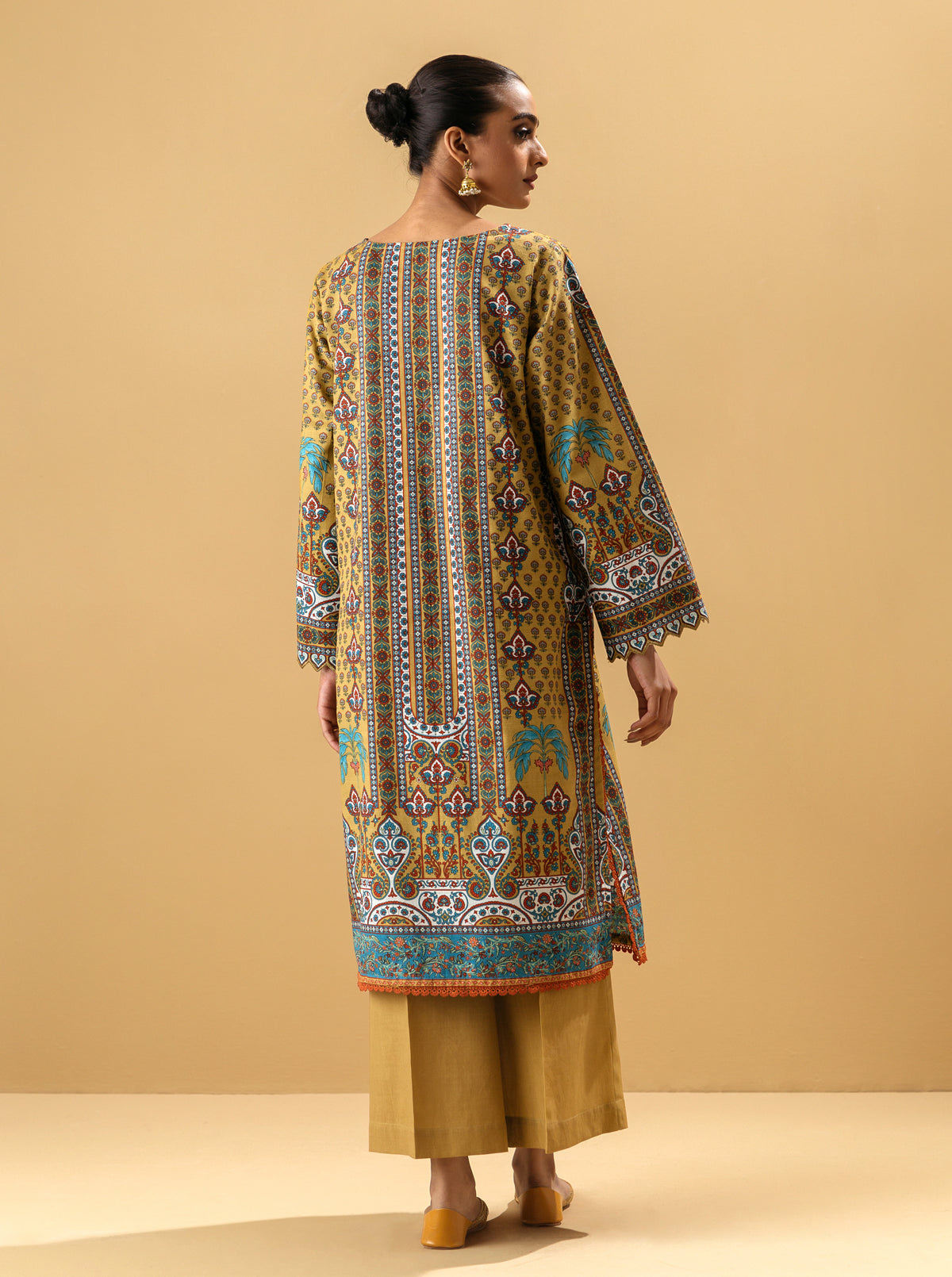 2 PIECE - PRINTED KHADDAR SUIT - GOLDEN SPRUCE MORBAGH WN_22   