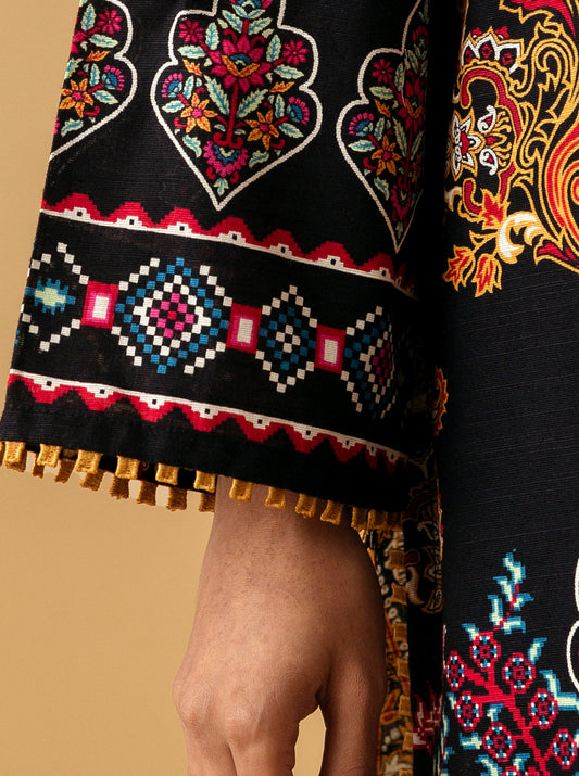 2 PIECE - PRINTED KHADDAR SUIT - BLACK FOREST MORBAGH WN_22   