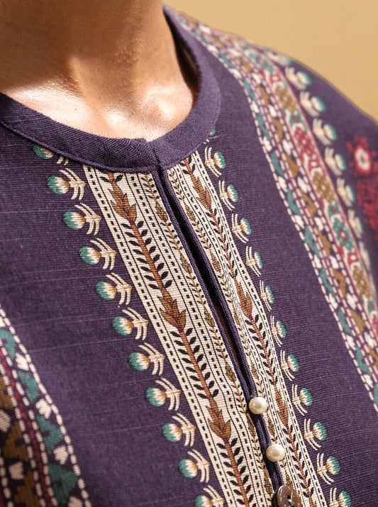2 PIECE - PRINTED KHADDAR SUIT - IMPERIAL  RUBY MORBAGH WN_22   