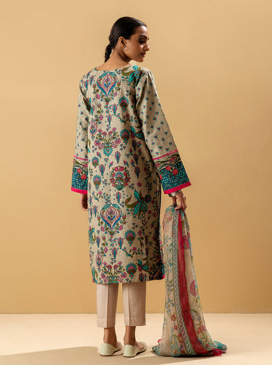 3 PIECE - EMBROIDERED KHADDAR SUIT - VERDANT MORBAGH WN_22   