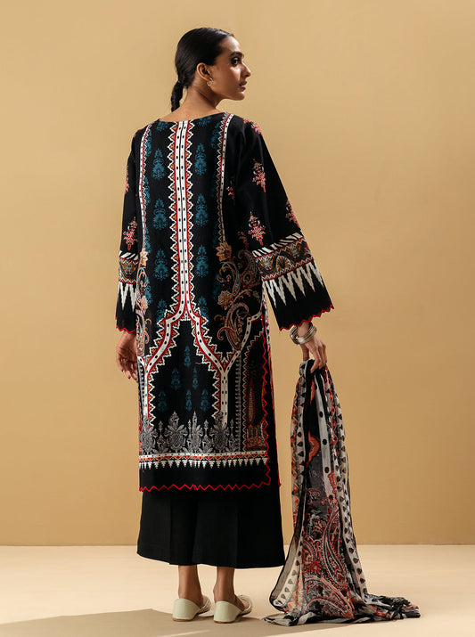 3 PIECE - EMBROIDERED KHADDAR SUIT - SMOKEY QUARTZ MORBAGH WN_22   