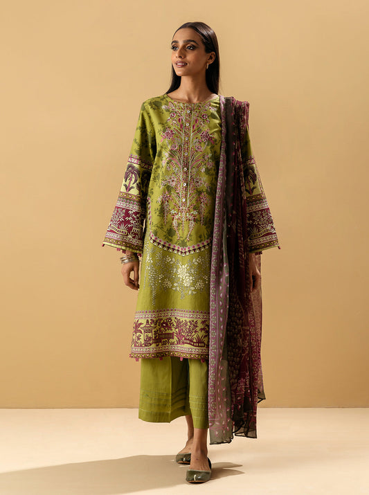 3 PIECE - EMBROIDERED KHADDAR SUIT - DUSKY BLOOM MORBAGH WN_22   
