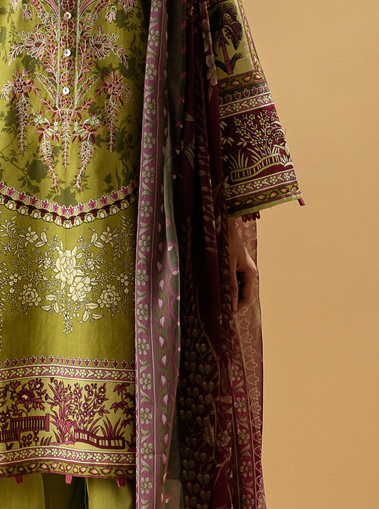 3 PIECE - EMBROIDERED KHADDAR SUIT - DUSKY BLOOM MORBAGH WN_22   