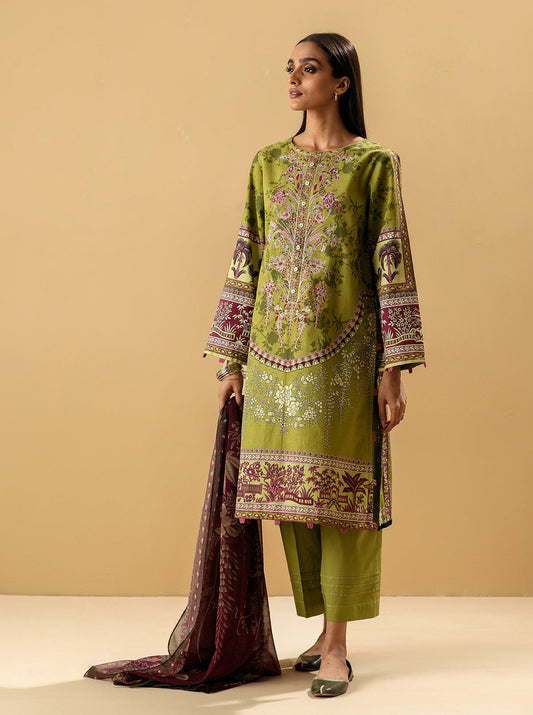 3 PIECE - EMBROIDERED KHADDAR SUIT - DUSKY BLOOM MORBAGH WN_22   