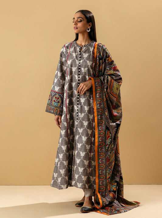 3 PIECE - PRINTED KHADDAR SUIT - MOONLIT OASTS MORBAGH WN_22   