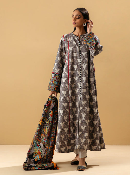 3 PIECE - PRINTED KHADDAR SUIT - MOONLIT OASTS MORBAGH WN_22   